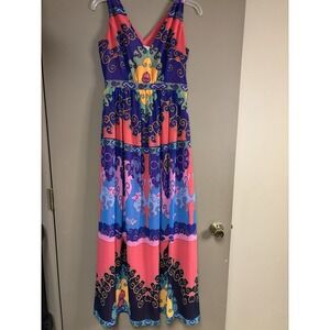 Modcloth Dress Womens S‎ Colorful Medallion Print Sleeveless Maxi Art to Wear